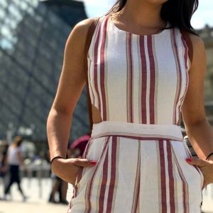 Red Stripe Jumpsuit with Cutouts